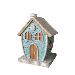 Mini Pastel blue Gingerbread House LED