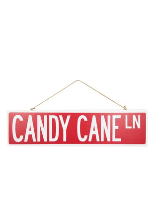 Metal Sign Candy Cane Lane