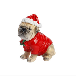 Christmas pug figurine.