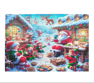 Jigsaw Puzzle Santa & Elves