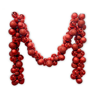 Christmas Bauble Garland - 1.8m RED