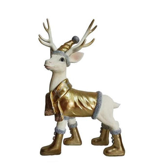 Polyresin Gold Reindeer Christmas Ornament | Christmas Shop Orange NSW | Rudolph & Co