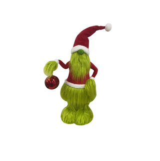 Green Fluffy Character Gnome