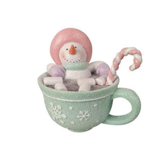 Pastel Snowman in cup Christmas Ornament | Christmas Ornaments Online | Christmas Shop Orange NSW | Rudolph & Co